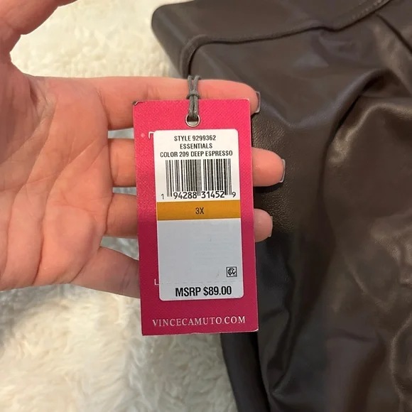 Vince Camuto Dark Brown Faux Leather Pants - Picture 5 of 6